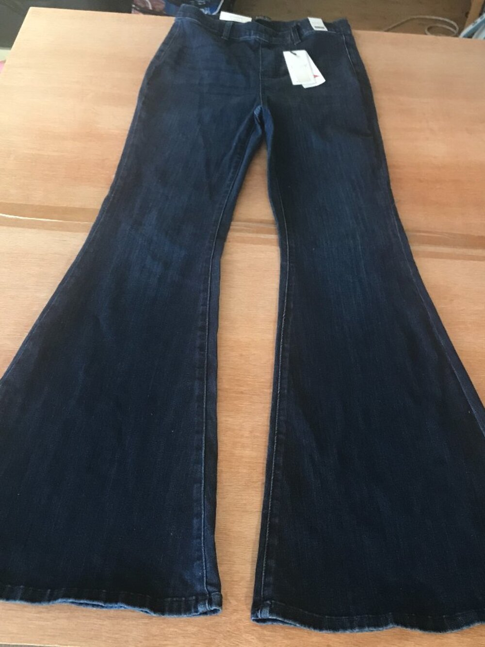 Judy Blue High Waist Pull On Super Flare Jeans Women 7/28 Blue High Rise Pocket